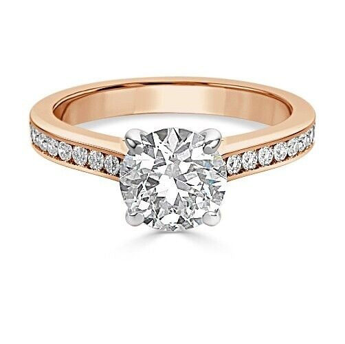 Classic Rose Gold Solitaire Diamond Ring